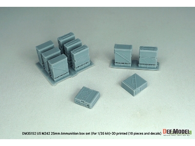 Us M242 25mm Ammunition Box Set - 3d Printed (10 Pcs And Decals) - image 4