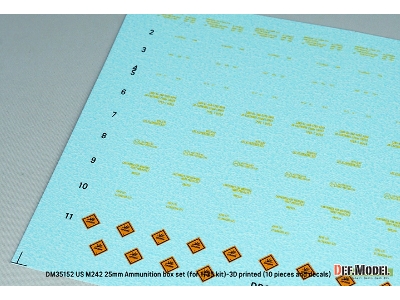 Us M242 25mm Ammunition Box Set - 3d Printed (10 Pcs And Decals) - image 5
