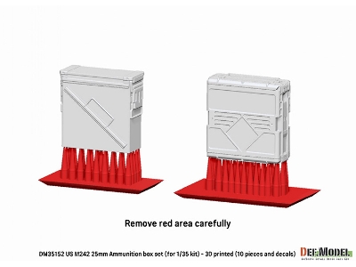 Us M242 25mm Ammunition Box Set - 3d Printed (10 Pcs And Decals) - image 7