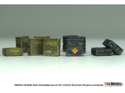 Us M242 25mm Ammunition Box Set - 3d Printed (10 Pcs And Decals) - image 9