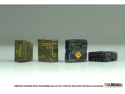 Us M242 25mm Ammunition Box Set - 3d Printed (10 Pcs And Decals) - image 10