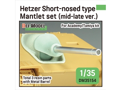 German Hetzer Late - Short Type Mantlet / Barrel Set (For Academy And Tamiya Kits) - image 1