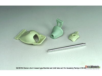 German Hetzer Late - Short Type Mantlet / Barrel Set (For Academy And Tamiya Kits) - image 2