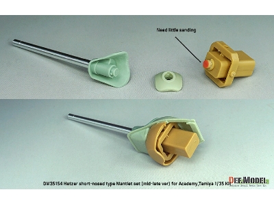 German Hetzer Late - Short Type Mantlet / Barrel Set (For Academy And Tamiya Kits) - image 4