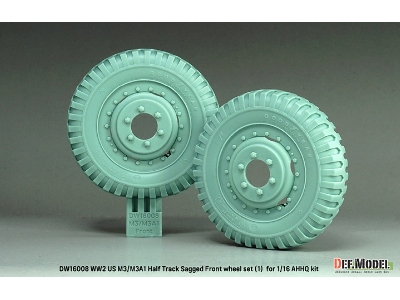 Us M3/M3a1 Half Track - Sagged Front Wheel Set 1 (For Ahhq Kits) - image 1
