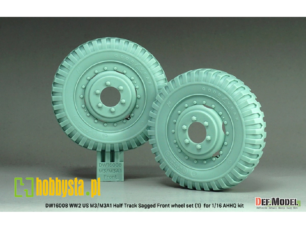 Us M3/M3a1 Half Track - Sagged Front Wheel Set 1 (For Ahhq Kits) - image 1