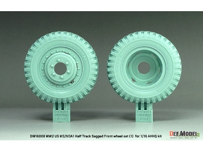 Us M3/M3a1 Half Track - Sagged Front Wheel Set 1 (For Ahhq Kits) - image 6