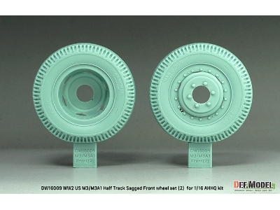 Us M3/M3a1 Half Track - Sagged Front Wheel Set 2 (For Ahhq Kits) - image 2