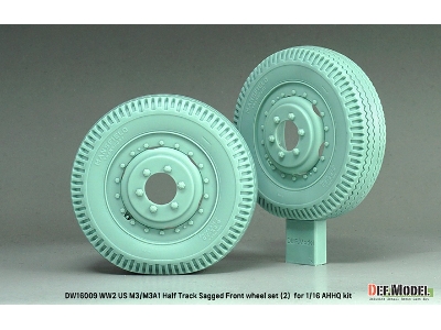 Us M3/M3a1 Half Track - Sagged Front Wheel Set 2 (For Ahhq Kits) - image 3