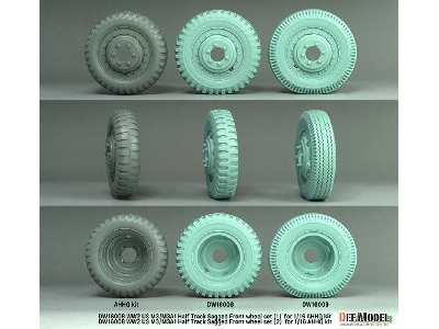Us M3/M3a1 Half Track - Sagged Front Wheel Set 2 (For Ahhq Kits) - image 5