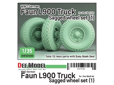 German Wwii Faun L900 - Truck Wheel Set 1 Continental (For Das Werk Kits) - image 1