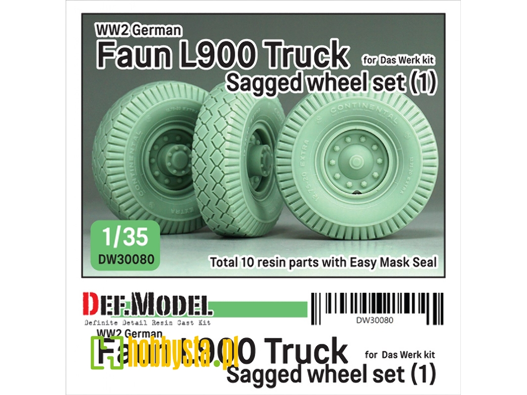 German Wwii Faun L900 - Truck Wheel Set 1 Continental (For Das Werk Kits) - image 1
