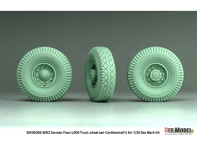 German Wwii Faun L900 - Truck Wheel Set 1 Continental (For Das Werk Kits) - image 3
