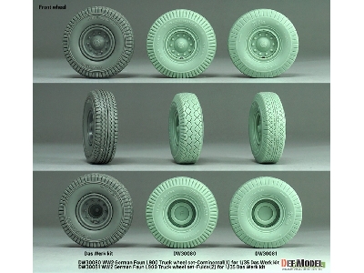 German Wwii Faun L900 - Truck Wheel Set 1 Continental (For Das Werk Kits) - image 5