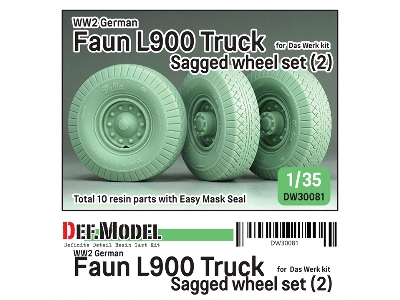 German Wwii Faun L900 - Truck Wheel Set 2 Fulda (For Das Werk Kits) - image 1