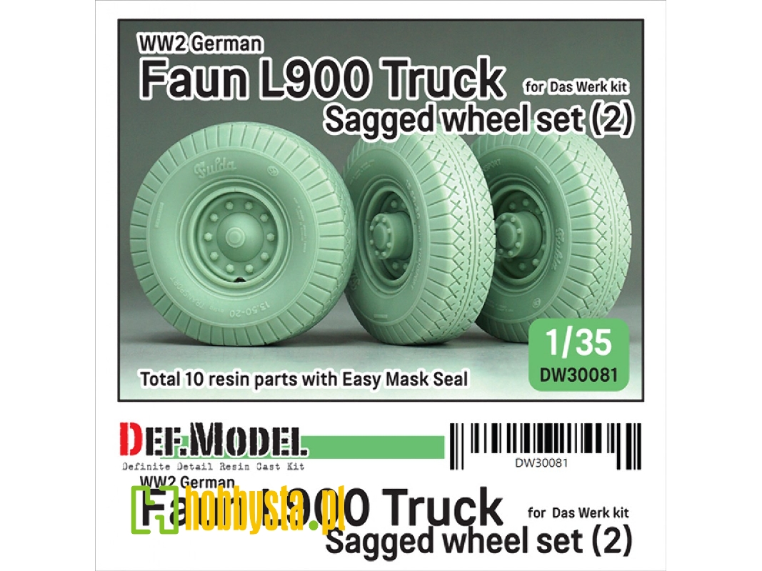 German Wwii Faun L900 - Truck Wheel Set 2 Fulda (For Das Werk Kits) - image 1
