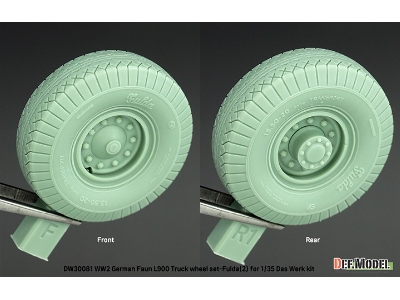 German Wwii Faun L900 - Truck Wheel Set 2 Fulda (For Das Werk Kits) - image 5