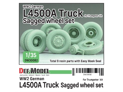 German Wwii Mercedes L4500 A - Truck Wheel Set (For Trumpeter Kits) - image 1
