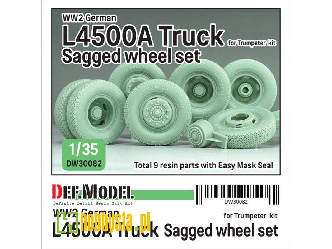German Wwii Mercedes L4500 A - Truck Wheel Set (For Trumpeter Kits) - image 1