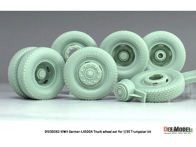 German Wwii Mercedes L4500 A - Truck Wheel Set (For Trumpeter Kits) - image 2