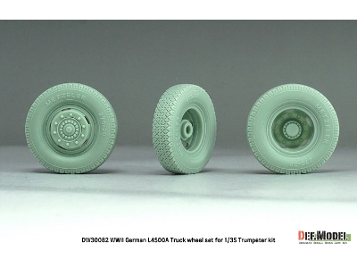 German Wwii Mercedes L4500 A - Truck Wheel Set (For Trumpeter Kits) - image 4