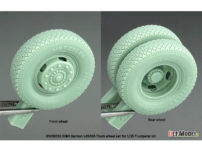 German Wwii Mercedes L4500 A - Truck Wheel Set (For Trumpeter Kits) - image 5