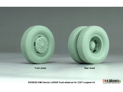 German Wwii Mercedes L4500 A - Truck Wheel Set (For Trumpeter Kits) - image 6