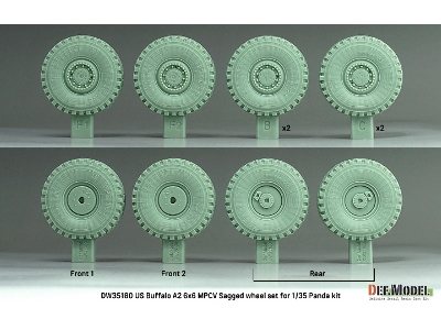 Us Buffalo A2 6x6 Mpcv Sagged Wheel Set (For Panda Kits) - image 3