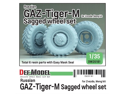 Russian Gaz Tigr-m - Sagged Wheel Set (For Zvezda And Meng Kits) - image 1