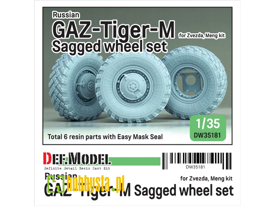 Russian Gaz Tigr-m - Sagged Wheel Set (For Zvezda And Meng Kits) - image 1