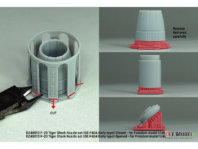 F-20 Tigershark - Nozzle Set Closed (Ge Yf404-100 / For Freedom Model Kits) - image 8