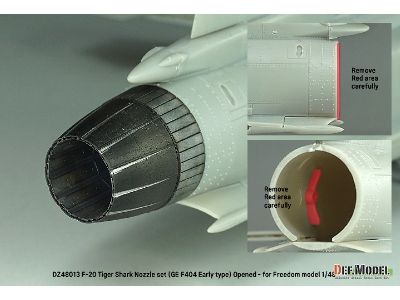 F-20 Tigershark - Nozzle Set Opened (Ge Yf404-100 / For Freedom Model 1/48) - image 10