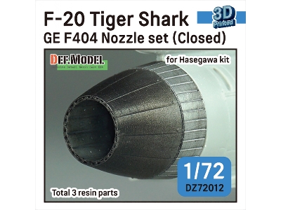 F-20 Tigershark - Nozzle Set Closed (Ge Yf404-100 / For Hasegawa Kits) - image 1