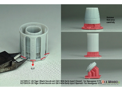 F-20 Tigershark - Nozzle Set Closed (Ge Yf404-100 / For Hasegawa Kits) - image 8