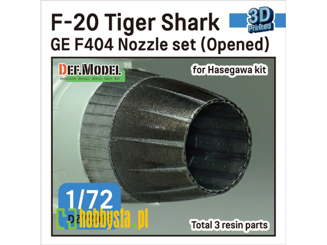 F-20 Tigershark - Nozzle Set Opened (Ge Yf404-100 / For Hasegawa Kits) - image 1 F-20 Tigershark - Nozzle Set Opened (Ge Yf404-100 / For Hasegawa Kits) - image 1