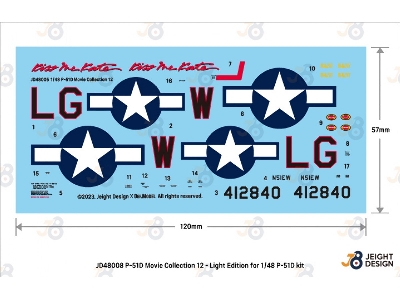 North American P-51 D Mustang - Decal Set Movie Collection No.12 (Light Edition) - image 2