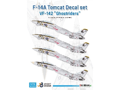 Grumman F-14 A Tomcat - Vf-142 Ghostriders Decal Set (For Academy Kits) - image 1