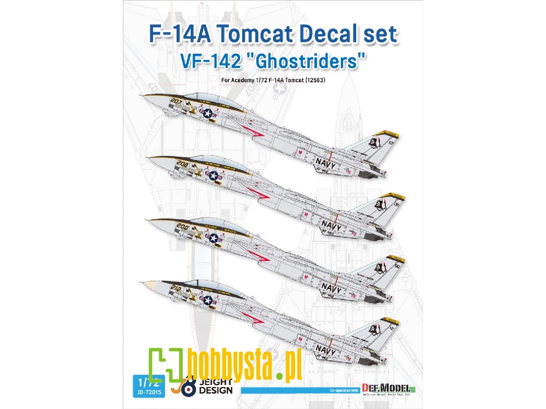 Grumman F-14 A Tomcat - Vf-142 Ghostriders Decal Set (For Academy Kits) - image 1