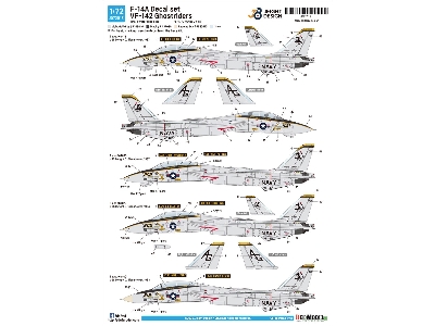 Grumman F-14 A Tomcat - Vf-142 Ghostriders Decal Set (For Academy Kits) - image 3