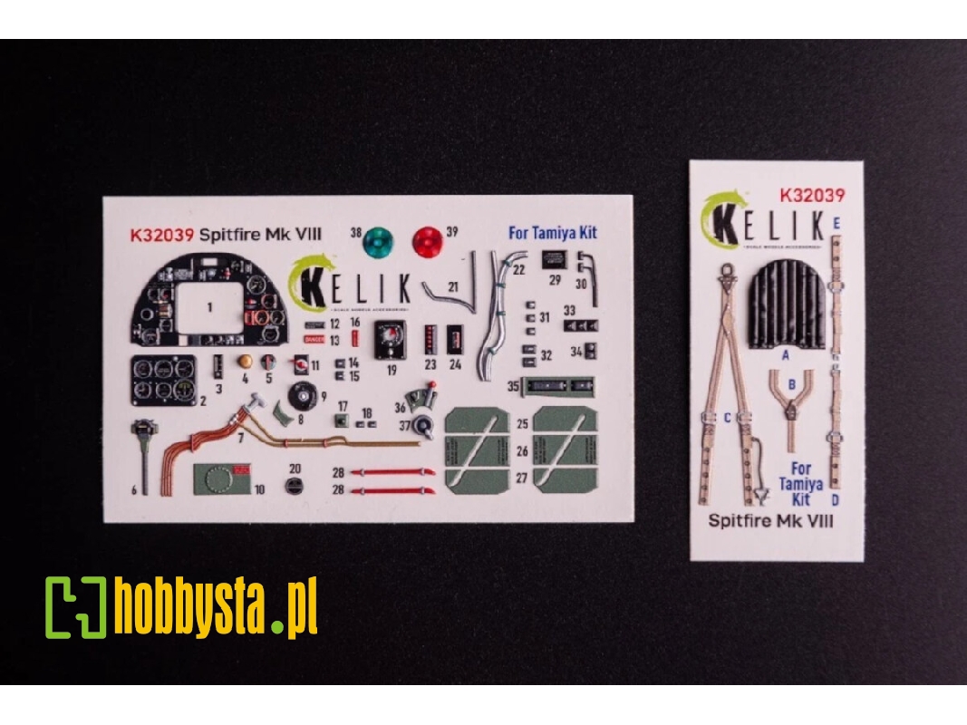 Supermarine Spitfire Mk.Viii - Interior 3d Decals (For Tamiya Kits) - image 1