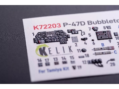 Republic P-47 D Bubbletop - Interior 3d Decals (For Tamiya Kits) - image 1