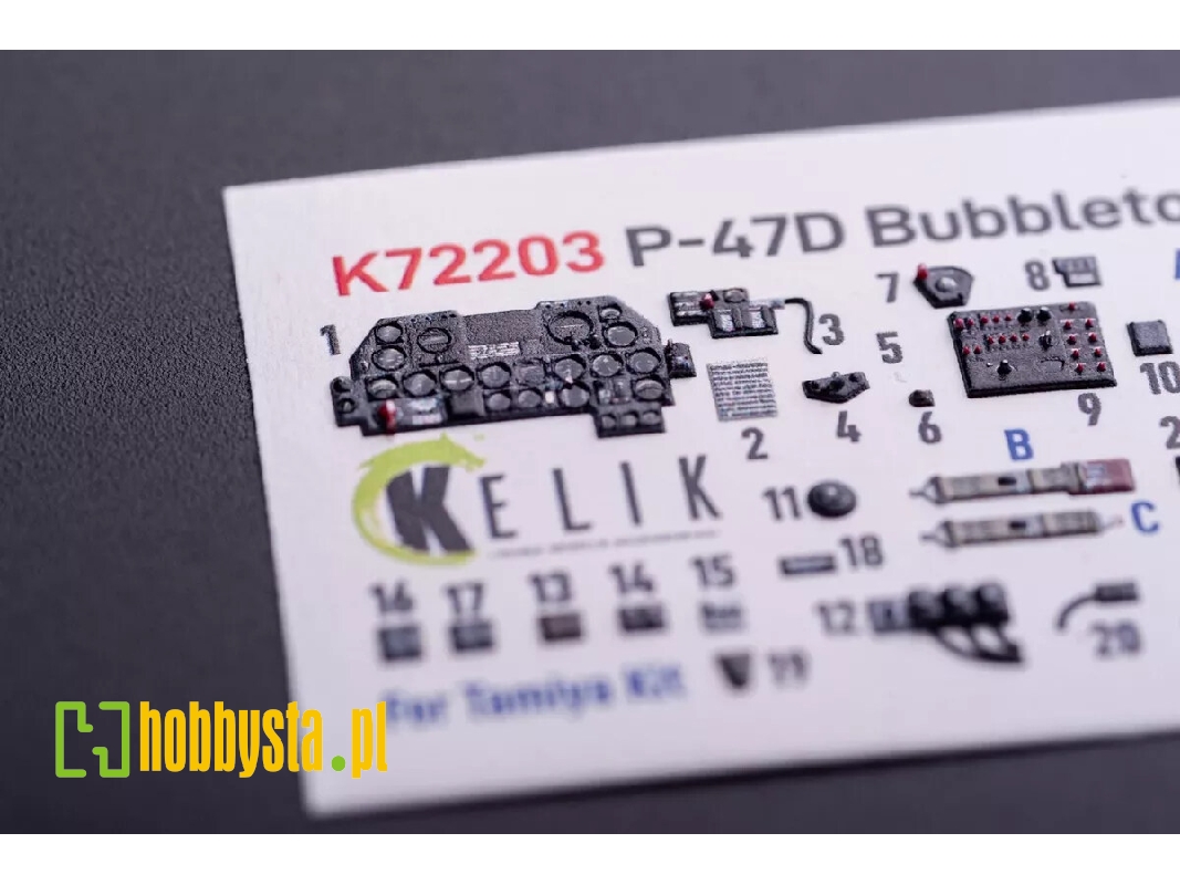 Republic P-47 D Bubbletop - Interior 3d Decals (For Tamiya Kits) - image 1