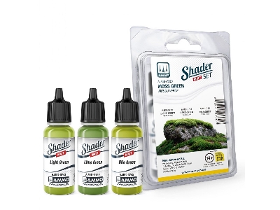 A.Mig 7330 Shader Set Moss Green Matt Paint Set - image 1