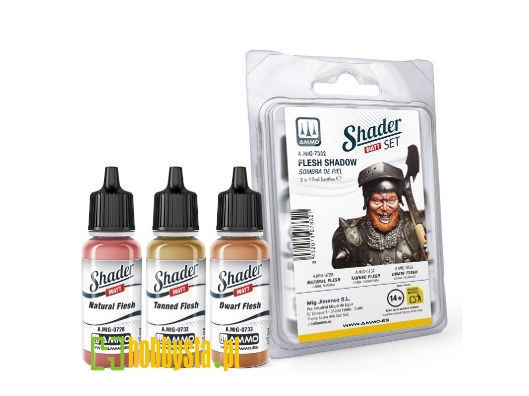 A.Mig 7332 Shader Set Flesh Shadow Matt Paint Set - image 1