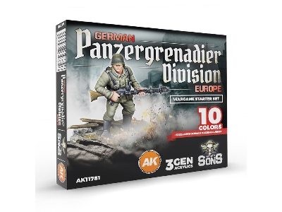 German Panzergrenadier Division Europe - Wargame Starter Set (10 Colors + Exclusive Figure German Machine Gunner) - image 1