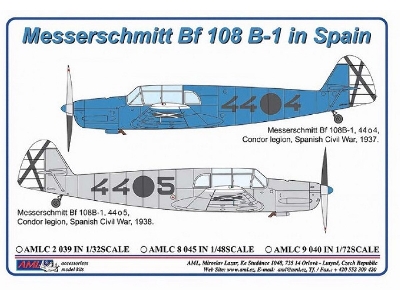 Messerschmitt Bf 108 B-1 In Spain Decal Set - image 1