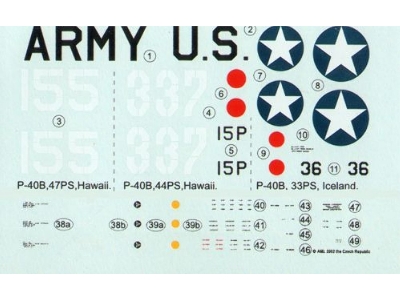 Curtiss P-40 B Tomahawk Over Pearl Harbor (Decals For 2 Planes) - image 4
