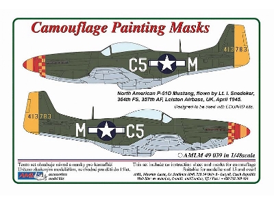 North American P-51 D-5 Mustang - Camouflage Pattern Paint Masks (Designed To Be Used With Eduard Kits) - image 1