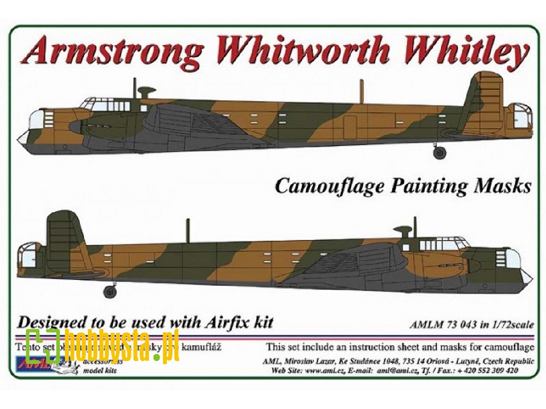 Armstrog Whittwort Whitley Mk.V - Camouflage Painting Masks (For Airfix Kits) - image 1