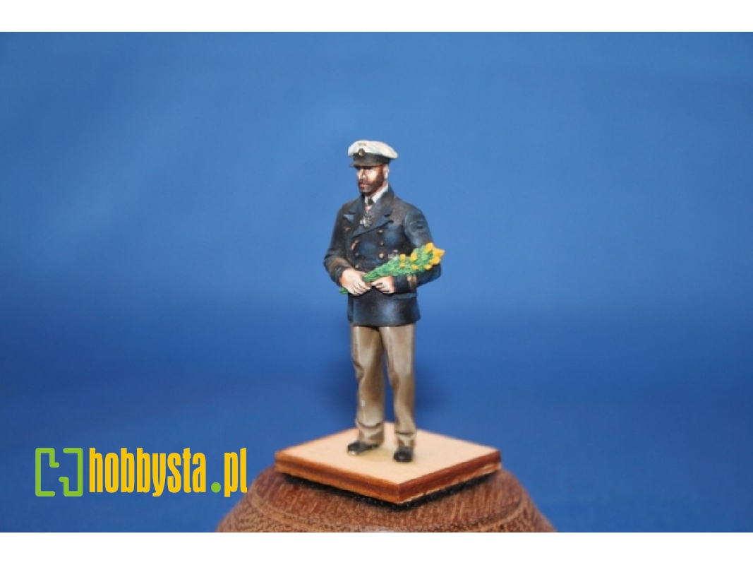 German U-boot Captain After Return With Bunch Of Flowers - image 1 German U-boot Captain After Return With Bunch Of Flowers - image 1